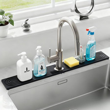 24 Inch Kitchen Sink Splash Guard, Sink Splash Guard Behind Faucet, Silicone Fau