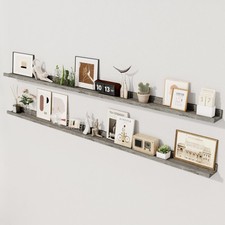 Axeman 72 Inch Floating Shelves, Grey Picture Ledge Shelf Set Of 2
