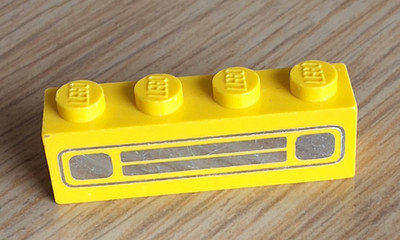 Lego Stein 1x4 bedruckt gelb 3010pb035e Auto Kühlergrill Zubehör