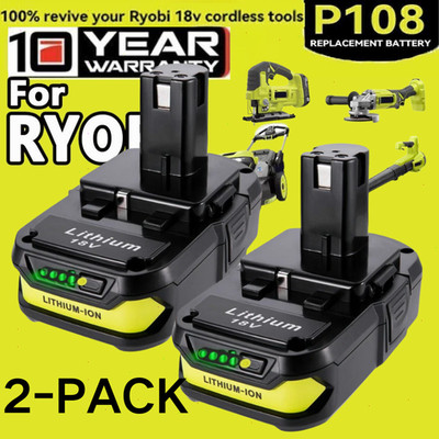2PACK For RYOBI 18V 3.6Ah P108 High Capacity Battery 18Volt Lithium-Ion One Plus