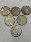 LOT OF 6 KENNEDY HALF 1/2  DOLLAR $ US COIN  .50c 1964 1965 1966 — photo 2