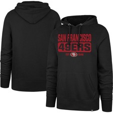 Men's '47 Black San Francisco 49ers Box Out Headline Pullover Hoodie NEW NWT XL