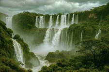 Digital Image Picture Photo Pic Wallpaper Background Waterfall Cloudy Sky Nature