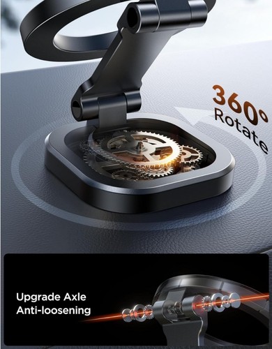 JOYROOM for Magsafe Car Mount 360° Rotation All-Metal Magnetic Phone Black - Zdjęcie 2 z 7