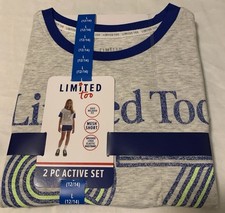 Limited Too Brushed Logo Elastic Waistband Girl  s 2 Pc Active Set L 12/14 