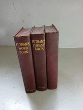 Putnam's Phrase Book, Word Book, Ready Speech Maker. 3 Vintage 1930's Books.