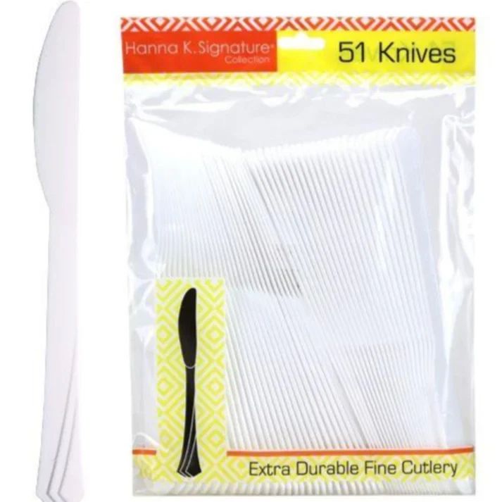 Cuchillo de plástico pesado de perlas desechables a granel para restaurante, delicatessen, estuche para eventos Foto 2 de 4