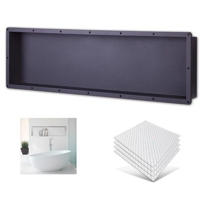 UNI-GREEN LARGE RECTANGLE SHOWER NICHE 14''x50''(INSIDE 12'' x 48'') - BLACK