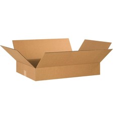 SHIP NOW SUPPLY 24x16x4 Flat Corrugated Boxes, Flat, 24L x 16W x 4H, Kraft