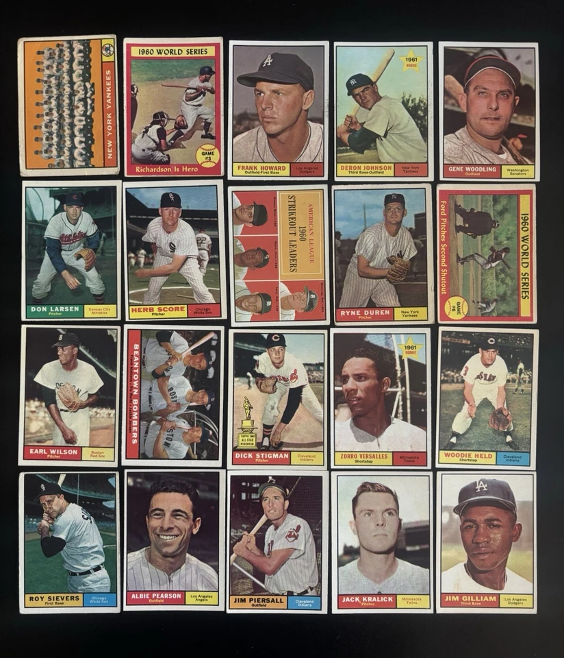 1961 年 Topps Hof Goat Rc 批量(65) Mantle Maris Mays Banks Berra Yastrzemski 洋基队 — 第 2/4 张图片