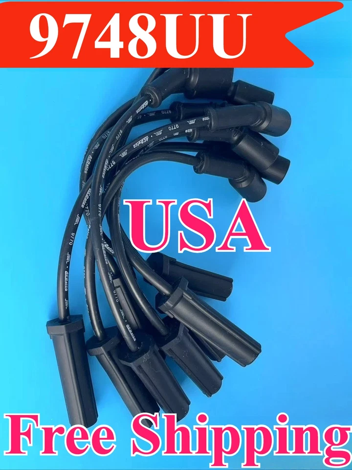 9748UU 8 Spark Plug Wires New for Chevy Express Van Suburban Free Shipping Foto 2 de 4