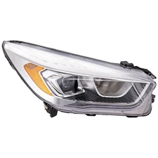 Right Headlight For Ford Escape 2017-2019 Halogen CAPA Chrome with LED Accent
