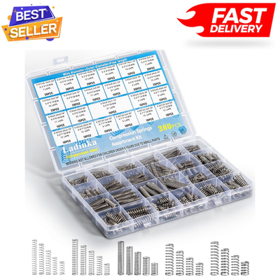 #ad 380PCS Stainless Steel Compression Springs Assortment Kit Small amp; Tiny Springs $14.59