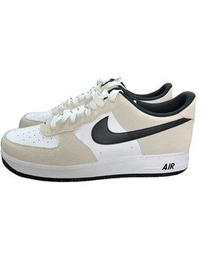 60N1 /Nike Air Force 1 White Black Beige Low Top Leather 