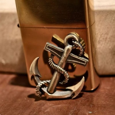 1 piece Brass anchor Sticker Lighter DIY Accessories