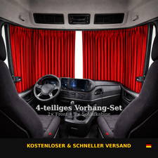 Set de camion Rideaux 4 pièces, camion de fenêtre avant et cabine rouge