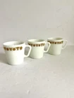 VTG Pyrex Butterfly Gold Coffee Mug Cup Milk Glass DHandle 1410 Corning Set of 3