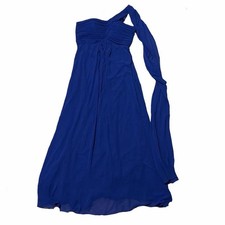 Ever Pretty Royal Blue One Shoulder Chiffon Evening Gown Flowing Scarf  Size 12