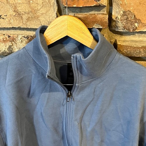 Lululemon Steady State Half Zip Washed Denim Blue Pullover Relaxed Fit - Picture 5 of 8