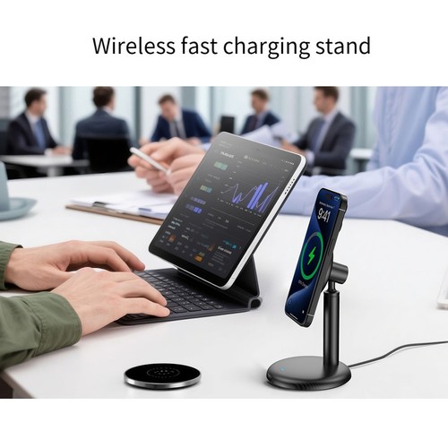 360 Degree Rotating Magnetic Wireless Charging Stand 15W for Desk and Bedside - Afbeelding 6 van 10