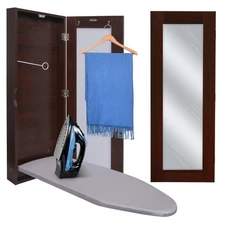 Ivation Wall-Mounted Ironing Board & Ironing Board Cover W/ Mirror