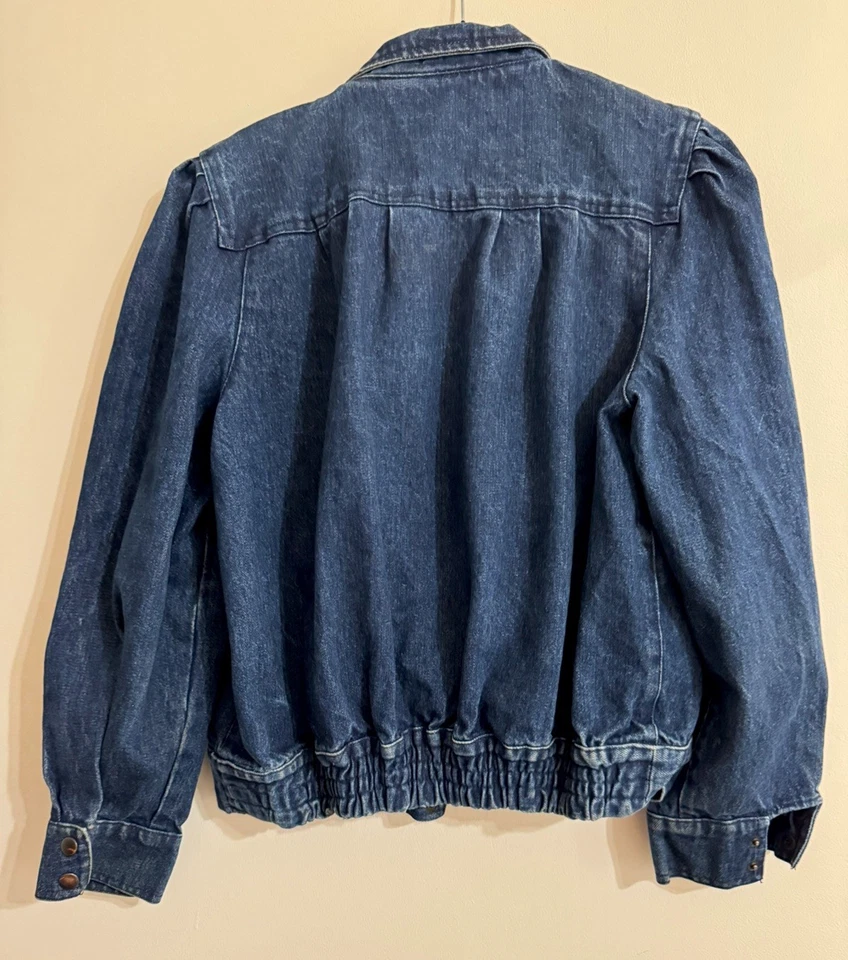 Chaqueta vaquera Sergio Valente para mujer L Jean azul vintage años 80 plisada Foto 4 de 4