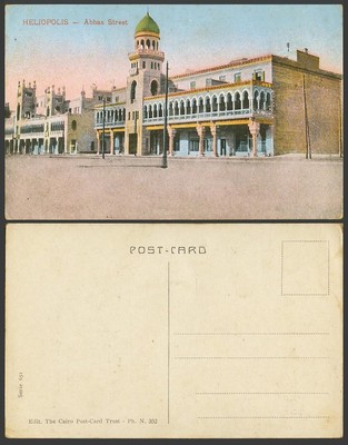 Ägypten alte Farbpostkarte Heliopolis, Abbas Straßenszene, Kairo Postkarte Trust