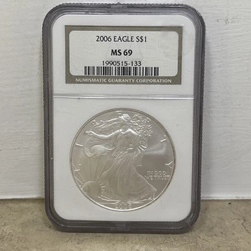 2006 Eagle ASE S$1 • NGC CERTIFIED MS69 GRADE • 1oz FINE SILVER •