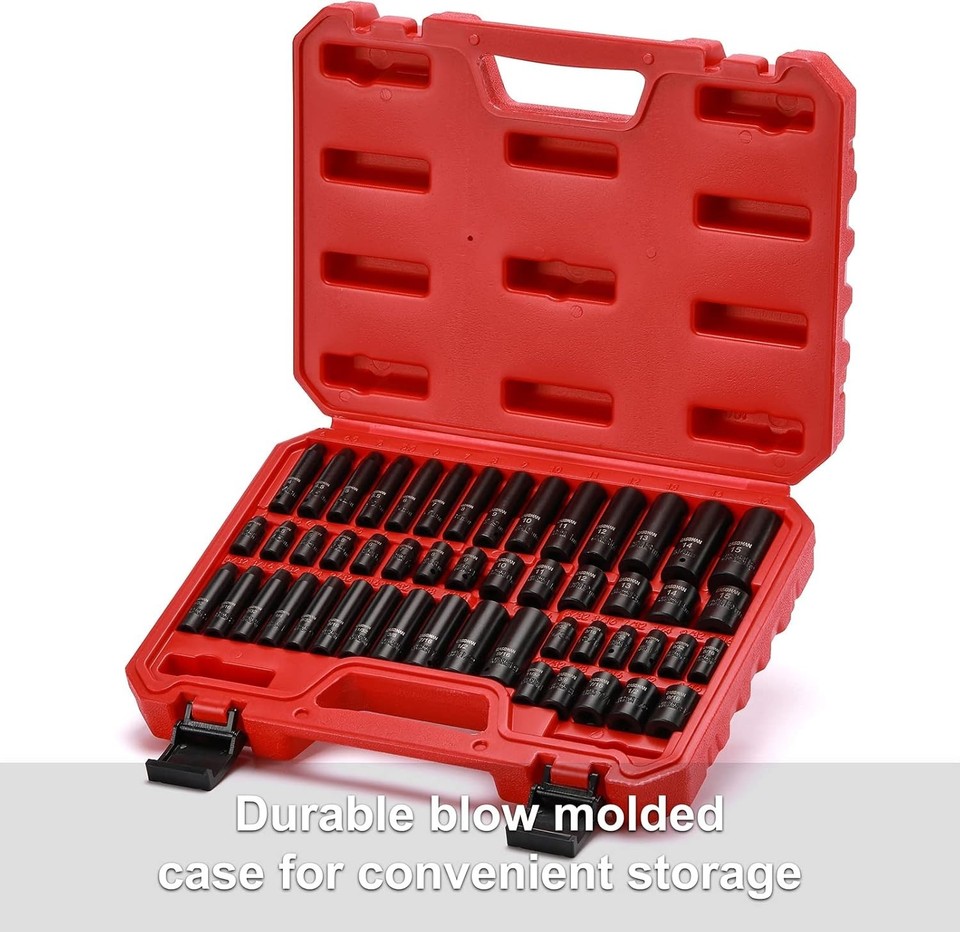 1/4 Inch Drive Master Impact Socket Set, 50-Piece, 6-Point, Sae/Metric ...