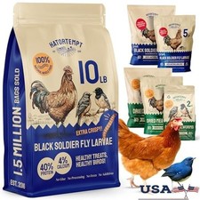 Dried Black Soldier Fly Larvae Chicken Feed 10LB High Protein Calcium Boost New