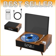 Portable Light Brown HiFi CD Player with Bluetooth and Remote - Music Anywhere