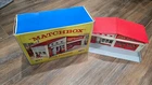VINTAGE MATCHBOX LESNEY FIRE STATION RED ROOF MF-1 WITH ORIGINAL BOX