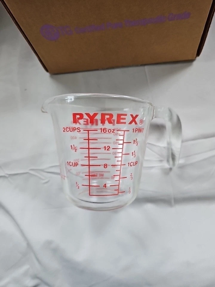 PYREX Glass Liquid Measuring Cup 2 Cup 500 mL Clear Measurement Markings