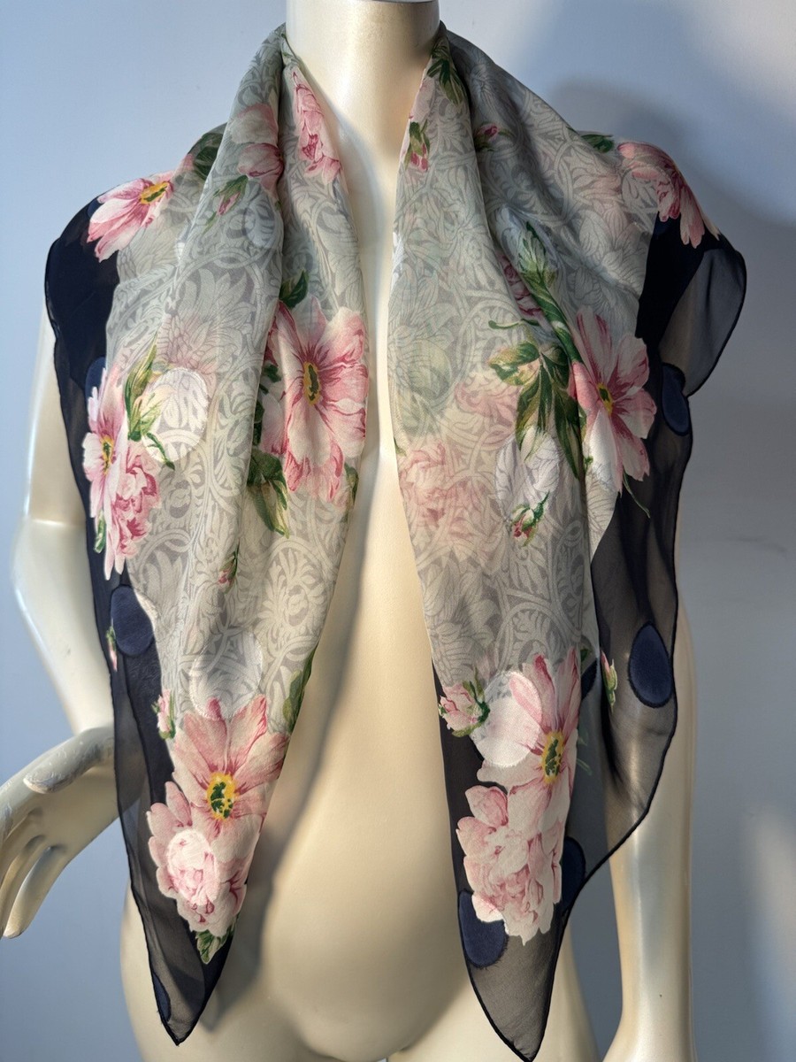 HIROKO KAPP Japanese Designer ART Silk Scarf 34“ Square