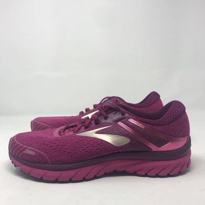 Brooks Womens Adrenaline GTS 18 Running Shoes Pink Plum Champagne 120268 1B 630
