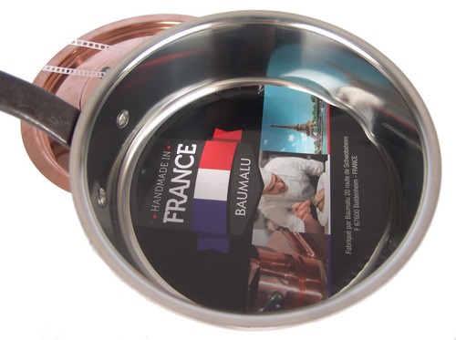 BAUMALU COPPER SAUTE PAN POT WITH LID 6 1/2“ MADE IN FRANCE WEIGHT 2lb 3oz - Picture 4 of 6