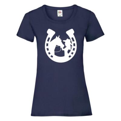 Hufeisen Cow Girl Damen Reiten T-Shirt Traben Springen Reitsport Tee