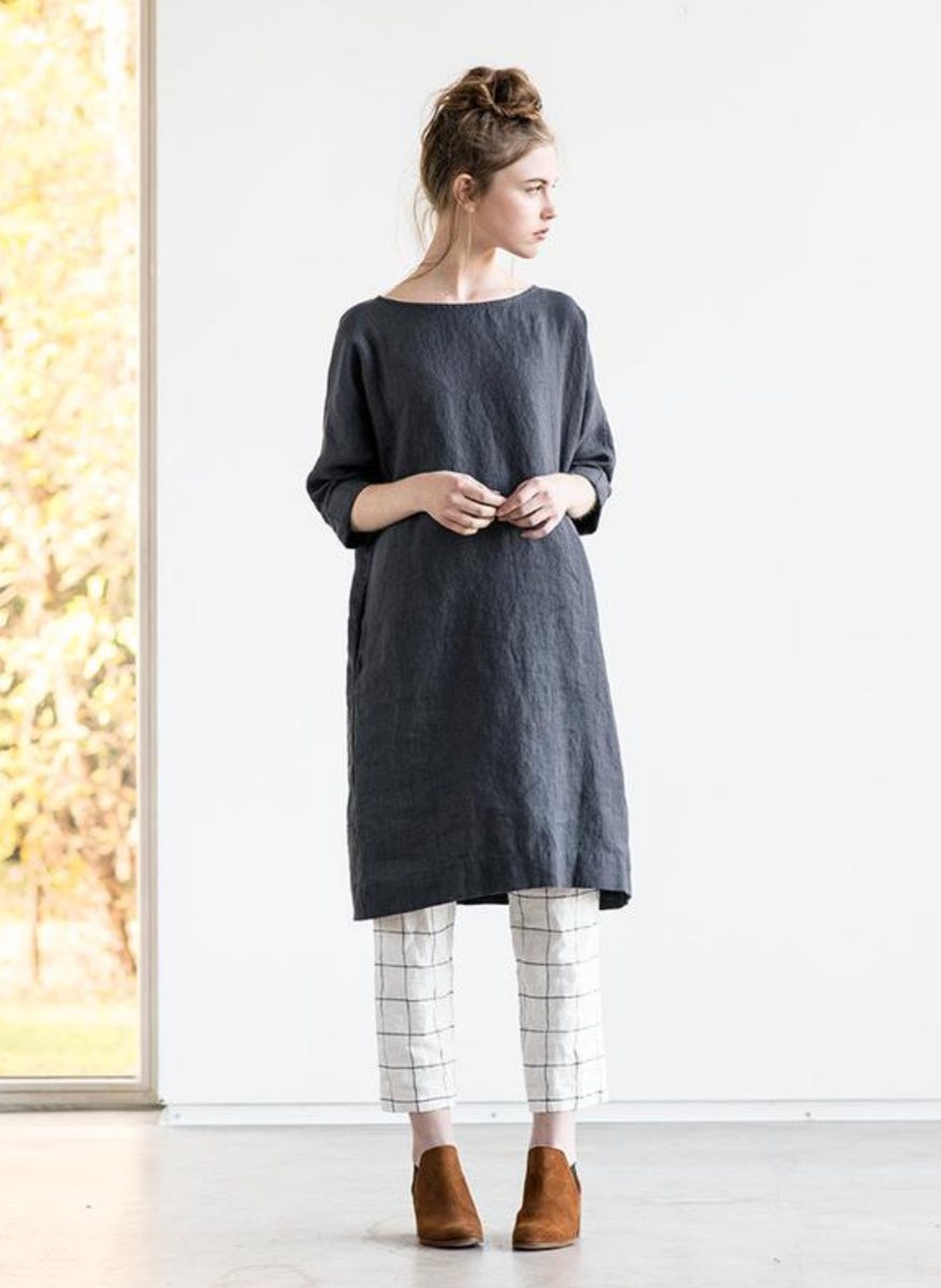 NWT NotPerfectLinen Lithuania NOVEMBER Linen Dress/Tunic | Ice Blue SMALL |  eBay