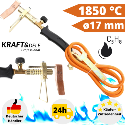 Gasbrenner Doppelbrenner 5m Schlauch - Für Teerpappe & Dachdeckerarbeiten