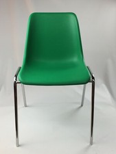 sedia MonoScocca Pvc VERDE Telaio CROMATO plastica Conferenza Attesa Convegni