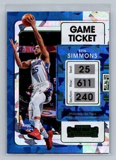2021 Panini Contenders #77 Ben Simmons Game Ticket Green Ice 76ers