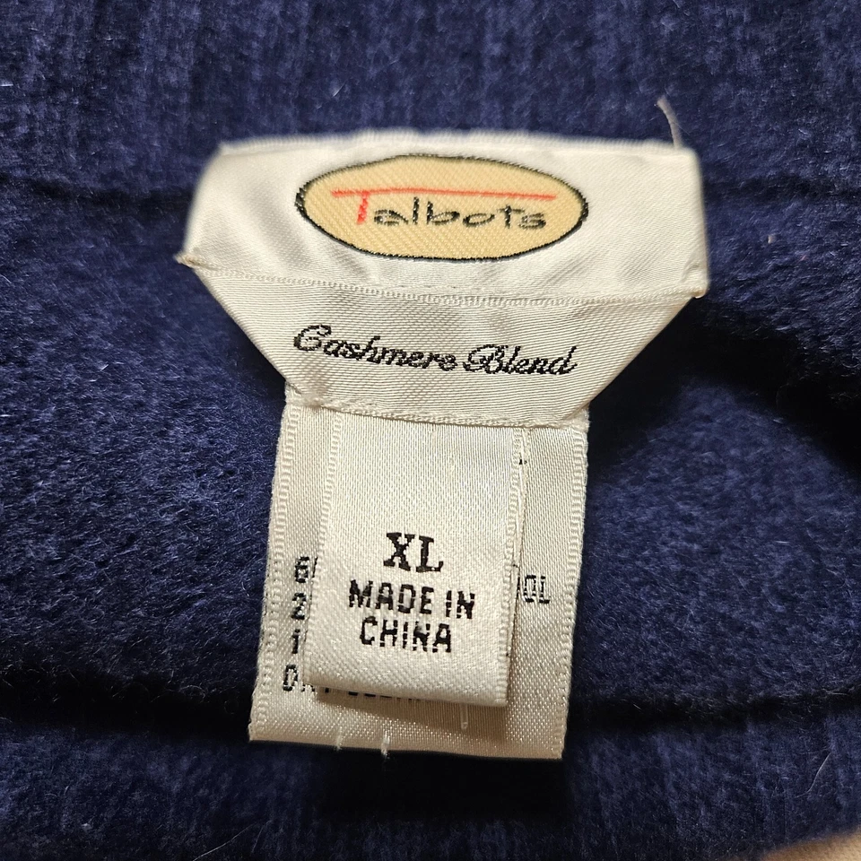 Talbots Wool Cashmere Button Front Knit Cardigan Sweater Girls XL Royal Blue - Image 3 of 4
