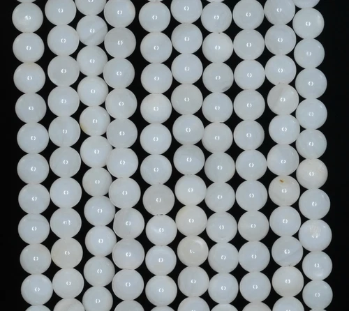 6 MM SCHNEEFLOCKE MUSCHEL EDELSTEIN MILCHIG WEISS RUND LOSE PERLEN 15 Zoll - Bild 2 von 4