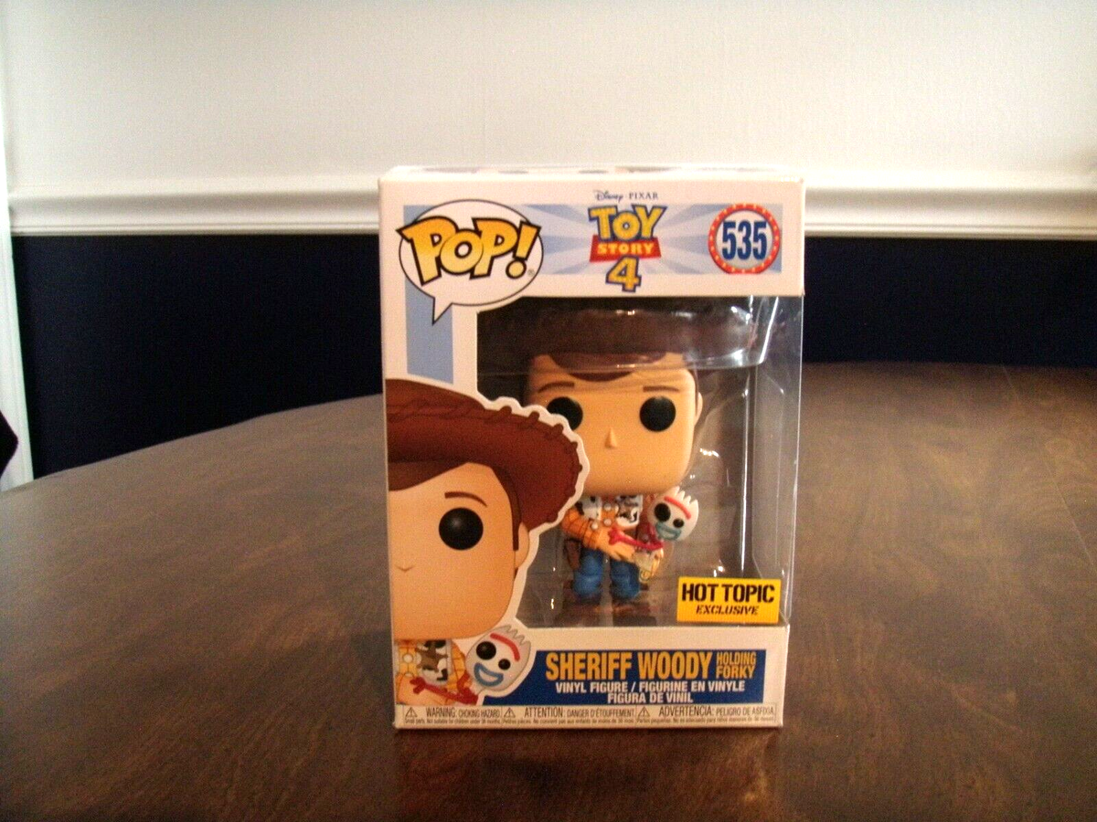 Disney Toy Story Funko Pop! Sheriff Woody Holding Forky #535 Hot Topic  NIB