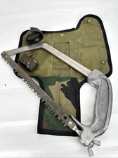 Vintage Wyoming Survival Hunting Saw With 1 Blade and Nylon Camo Pouch