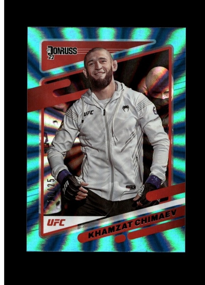 2022 Panini Donruss UFC khamzat Chimaev Base Holo Teal Laser 18/25 #1