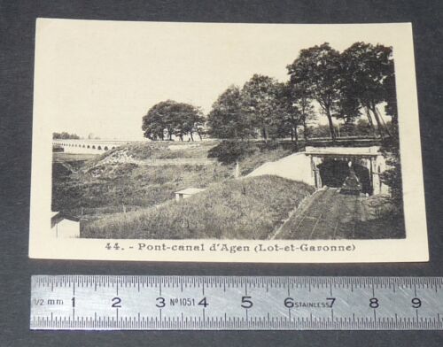 IMAGE ECOLE COLLECTION L. BEAU 1930 VUE GEOGRAPHIE PONT-CANAL AGEN LOT & GARONNE - Bild 1 von 2