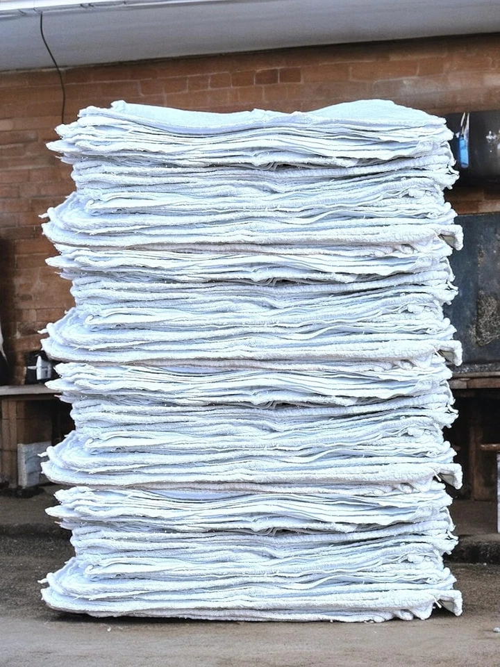 100% Algodón X-Grande 15x15 Blanco Tienda Toallas Paquete Múltiple, Trapos de Limpieza de Calidad Foto 2 de 4