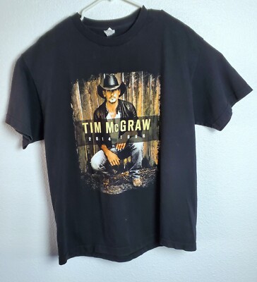 Tim McGraw 2014 Tour T-Shirt Mens XL Black Countdown to Sundown Concert Tee