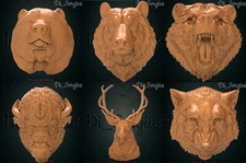 3D stl file relief Animals head  for CNC router cnc machine milling